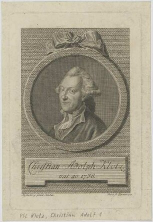 Bildnis des Christian Adolph Klotz