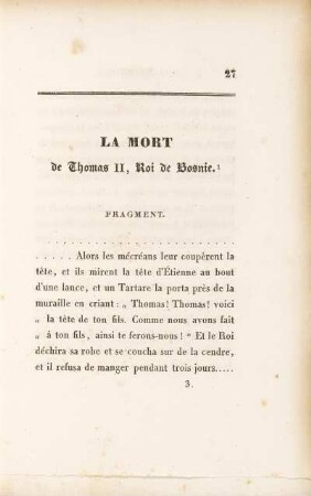 La Mort de Thomas II, Roi de Bosnie