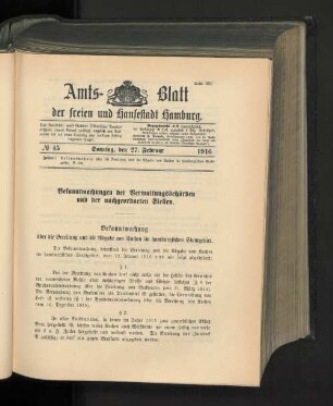 No. 45, 27. Februar 1916