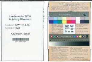 Entnazifizierung Josef Kaufmann , geb. 23.03.1902 (Fabrikant)