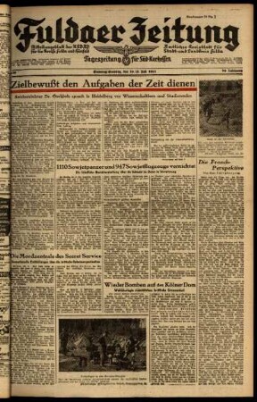 Ausgabe vom Samstag, den 10. Juli 1943.