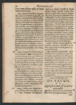 Articulus II. De Vacuo.