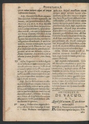 Articulus II. De Vacuo.