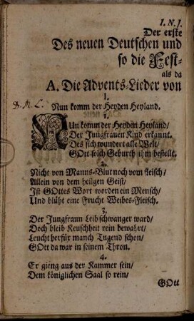 Der erste Theil Des neuen Deutschen und Wendischen Gesang-Buchs/ so die Fest-Lieder hat/ als da sind: