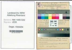 Entnazifizierung Adelaide Deger , geb. 22.05.1898 ()