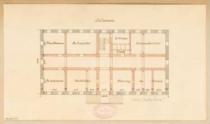 Rathaus, Calau Monatskonkurrenz März 1879: Grundriss Keller