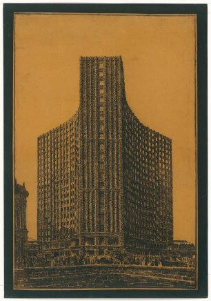 Hochhaus am Bahnhof Friedrichstraße, Berlin: Perspektivische Ansicht Standpunkt D, Lösung B