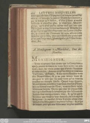A Monseigneur le Maréchal, Duc de Noailles.