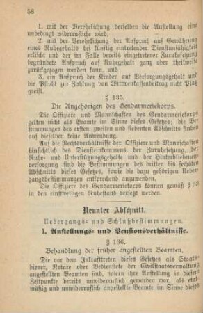 Neunter Abschnitt. Uebergangs- und Schlußbestimmungen
