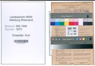 Entnazifizierung Kurt Graessler , geb. 08.07.1908 (Technischer Angestellter)