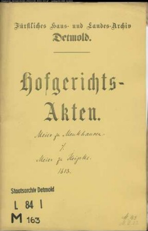 Meier Menkhausen, Kord zu gegen Deppemeier zu Heipke - Schuldforderung