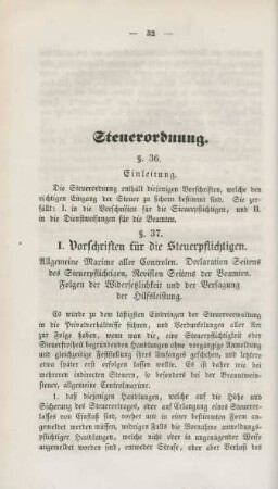 Steuerordnung.