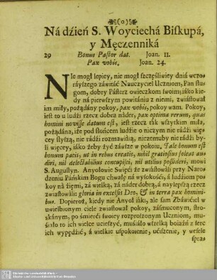 Ná Dzień S. Woyciechá Biskupá, y Męczenniká
