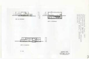 Volksschule Emstek (Diplomarbeit bei Kurt Dübbers): Sportgebäude, Schwimmhalle, Klassentrakt, Schnitte 1:200