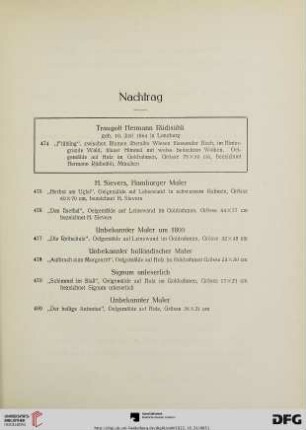 Nachtrag (Nr. 474-480)