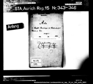Die Geschäftsunordnung dea Amtsrentmeisters Ihnen zu Leer