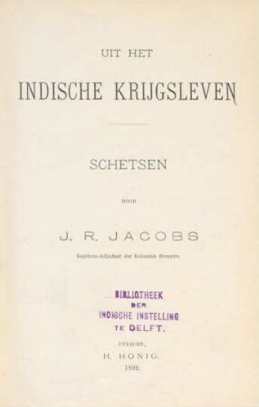 Uit het indische krijgsleven
