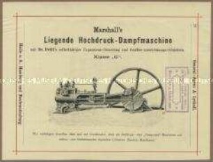 Dampfmaschinen von der Firma Marshall, Sons und Co in England