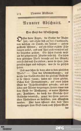 Neunter Abschnitt. Der Geist der Weissagung.