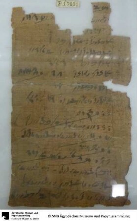 Demotischer Papyrus, Vertrag (Pherendates-Korespondenz), Abrechnung über Gerste und Emmer, die Pherendates wohl von Chnum-Priestern eingenommen hat