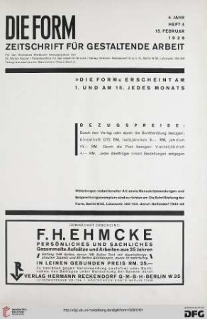 Heft 4 (15. Februar 1929)