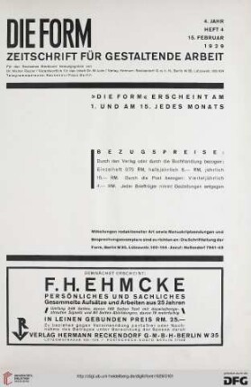 Heft 4 (15. Februar 1929)