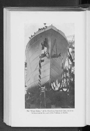 The "Fürst Bülow", of the Hamburg-American Line, about to be launched at the yard of the Vulkan, in Stettin.