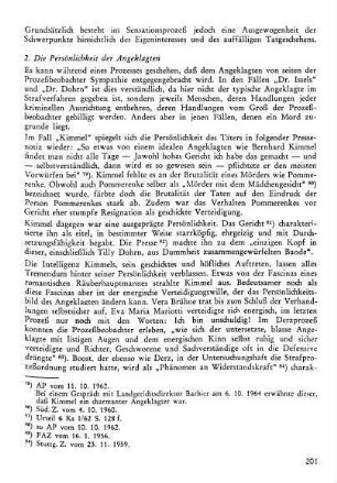 2. Die Persönlichkeit des Angeklagten