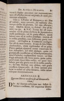 81-90, Articulus II. Dico. Ad liberum arbitrium non ...