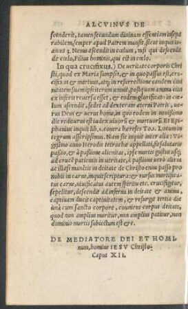 De Mediatore Dei Et Hominum, homine Iesu Christo. Caput XII.