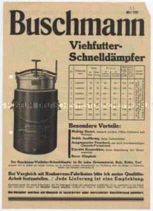 Viehfutter-Schnelldämpfer