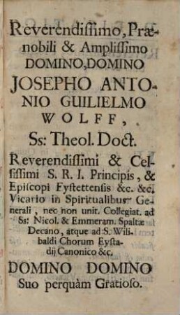 Wilibaldino-Ecclesiastici Curae Animarum Expositi Vade Mecum Rituale Seu Manuale Rituum Ecclesiasticorum : Ad Normam Ritualis Eystettensis Sacramenta administrandi, aliaque Munia Ecclesiastica obeundi, Parochorum Ac Cooperatorum Ruralium Commodiori Usui pro varijs Necessitatis Casibus duobus in Tomulis subministratum, 2 : Cui accedit Ecclesia Wilibaldina hodie existens, seu hodiernus Dioeces. Eystett. Status