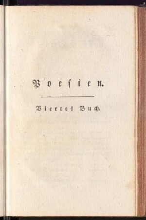 Poesien. Viertes Buch