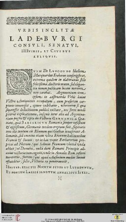 Gotthardus Voegelinus: Urbis inclytae Ladeburgi