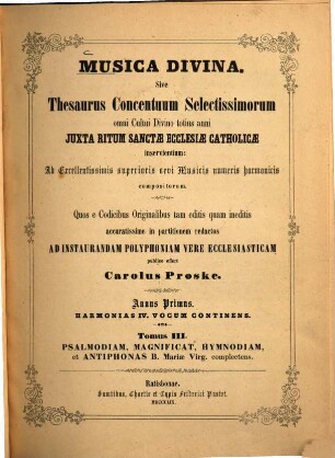 Psalmodia, magnificat, hymnodia et antiphonae beatissimae Mariae virginis