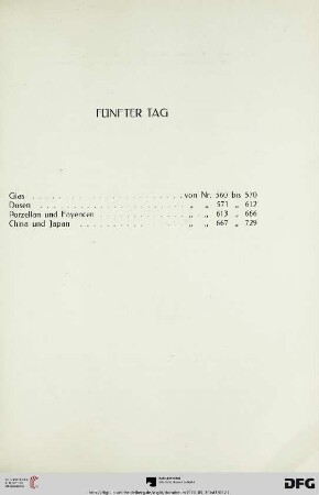Fünfter Tag (Nr. 560-729)