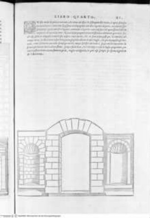 Regole generali di architettura di Sabastiano Serlio bolognese sopra le cinque maniere degli edifici, ... (4. Buch), Folio XI: Tor, Ansicht