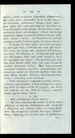 §. 13. Om Åderlätning (Venae sectio).