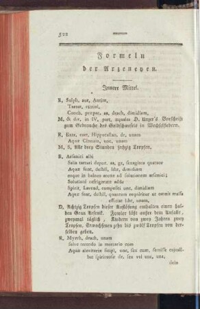 Formeln der Arzeneyen