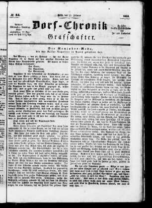 Dorf-Chronik & Grafschafter. 1853-1853