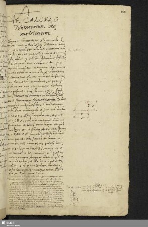 De calculo numerorum geometricorum [Vorlesungsmanuskript].