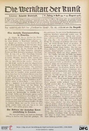Der Schluss der deutschen Kunstausstellung in London