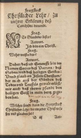 Christlicher Lehr/ zu mehrer Erklärung deß Catechismi dienendt.