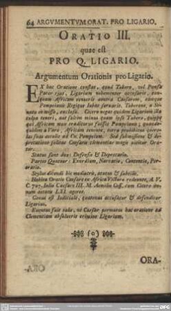 Oratio III. quae est Pro Q. Ligario