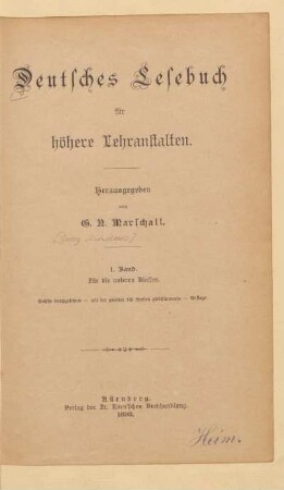 Band 1, [Schülerband]: Für die unteren Klassen
