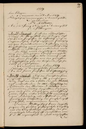 Abschriftliche Mitteilung der Entbindung Oesterleys von der Pflicht des Aufenthalts in Göttingen.