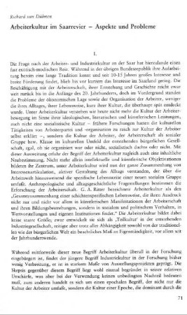 Arbeiterkultur im Saarrevier