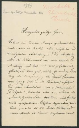 Brief an Marie von Bülow : 15.03.1896