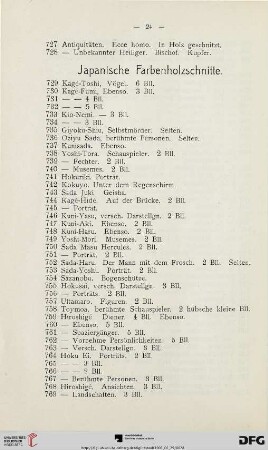 Japanische Farbenholzschnitte (Nr. 729-813)