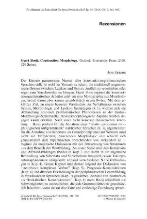 Geert Booij: Construction Morphology